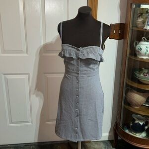 Honey Punch Spaghetti Strap Black White Gingham Print Dress Size Medium
